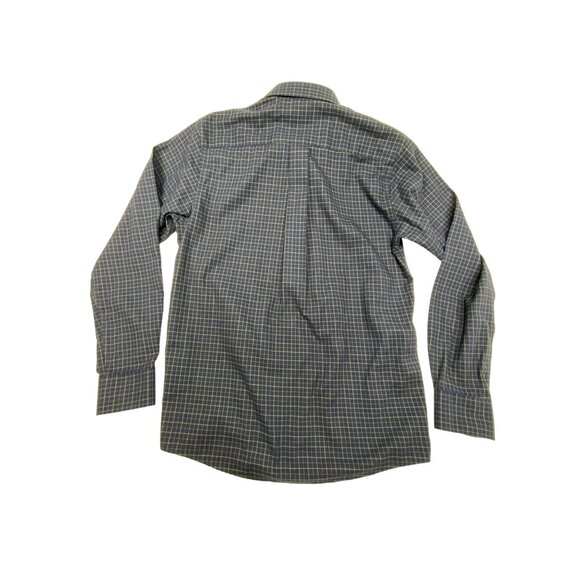 Ariat Mens Wrinkle-Free Plaid Shirt XS Blue Check 100% Cotton - Picture 6 of 12